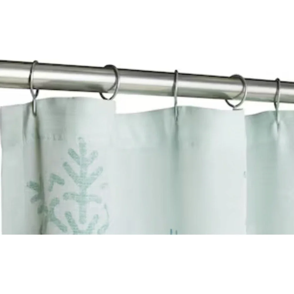 Holiday Living 72-in W x‎ 72-in L Green With Snowflakes Fabric Shower Curtain